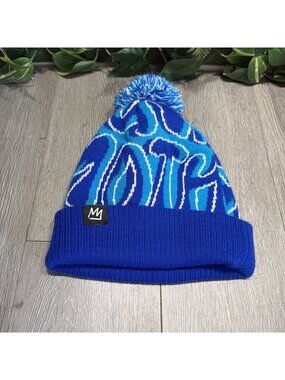 Mammoth Mountain Blue Knit Beanie Ski And Snowboard Area